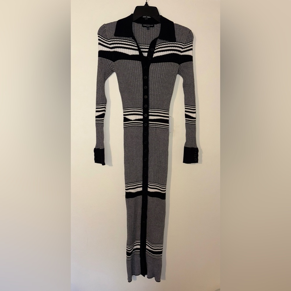 Generation Love Brixton Striped Rib Knit MIDI Dress Size XS